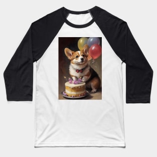 Welsh Corgi Dog Birthday Card Baseball T-Shirt